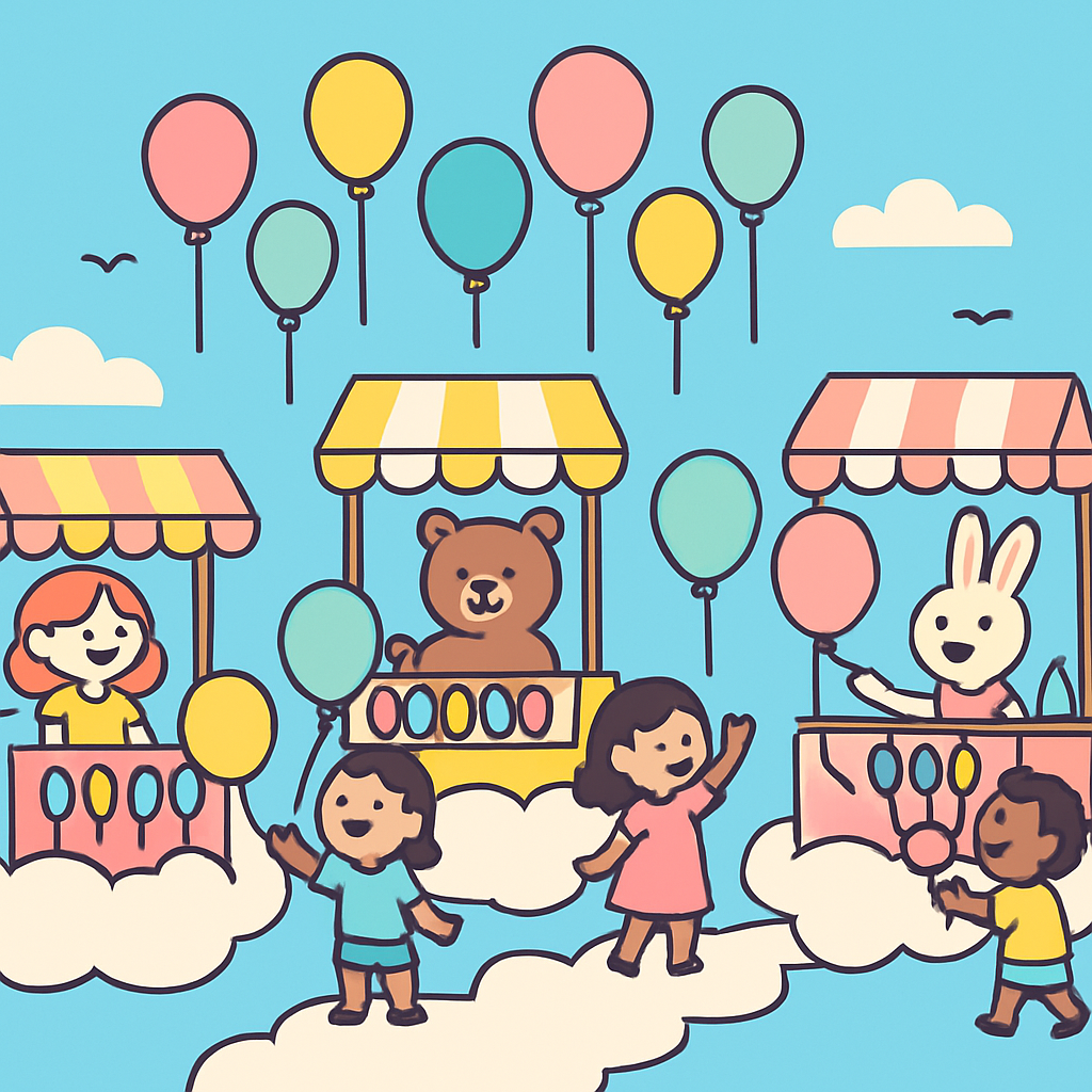 Cloud City Balloon Market Paint by numbers art