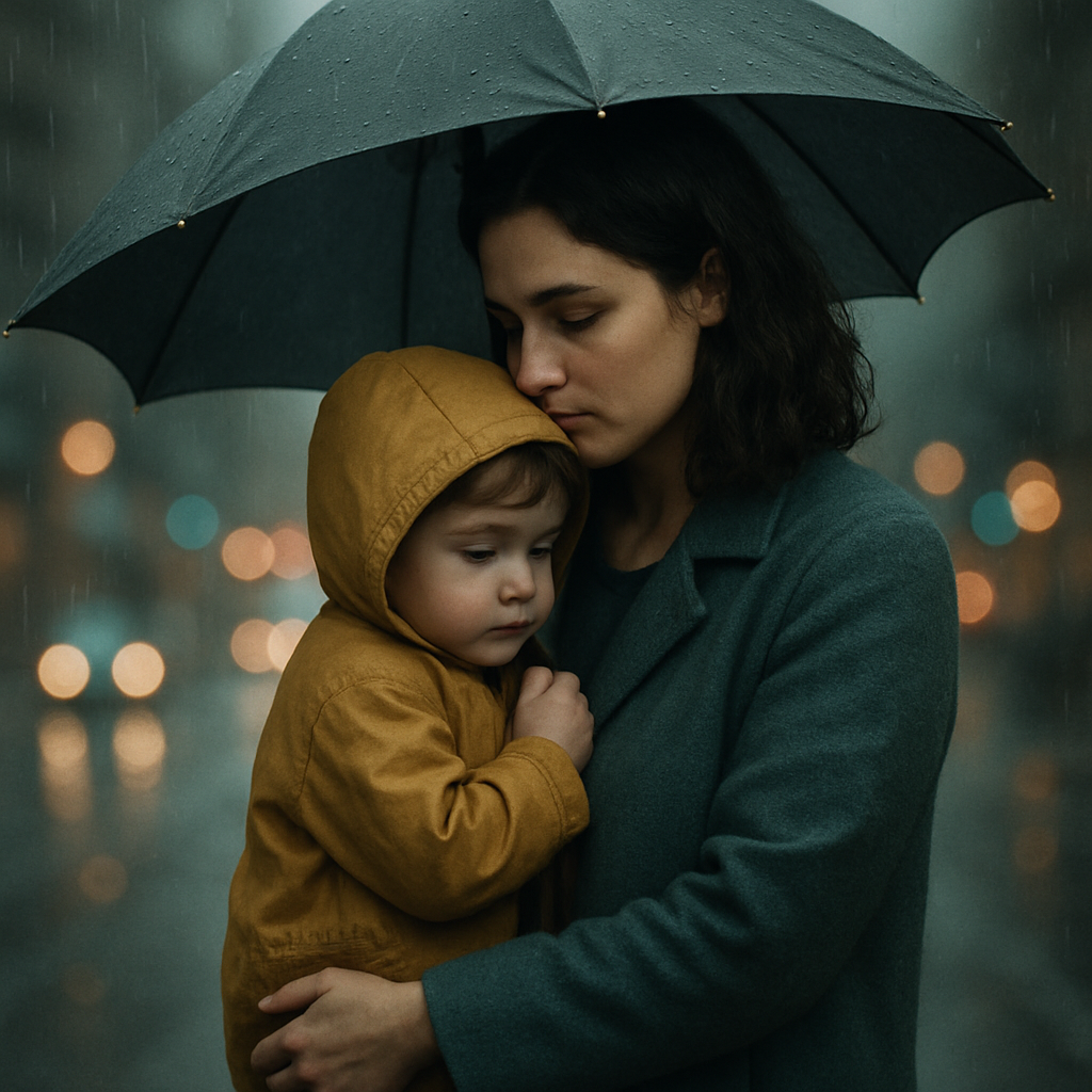 Protective Rain Umbrella Number painting