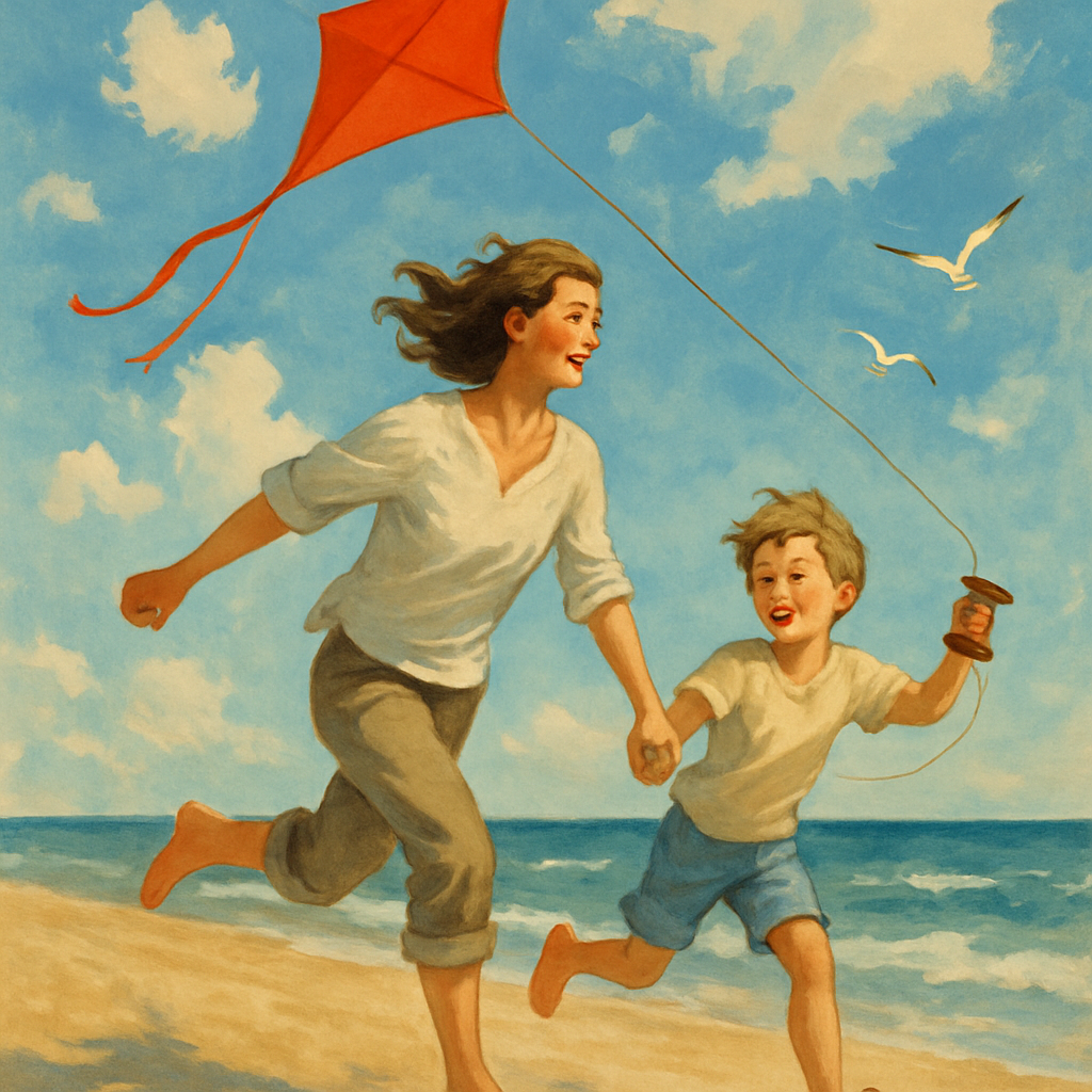 Seaside Kite Flying Numbered painting kits