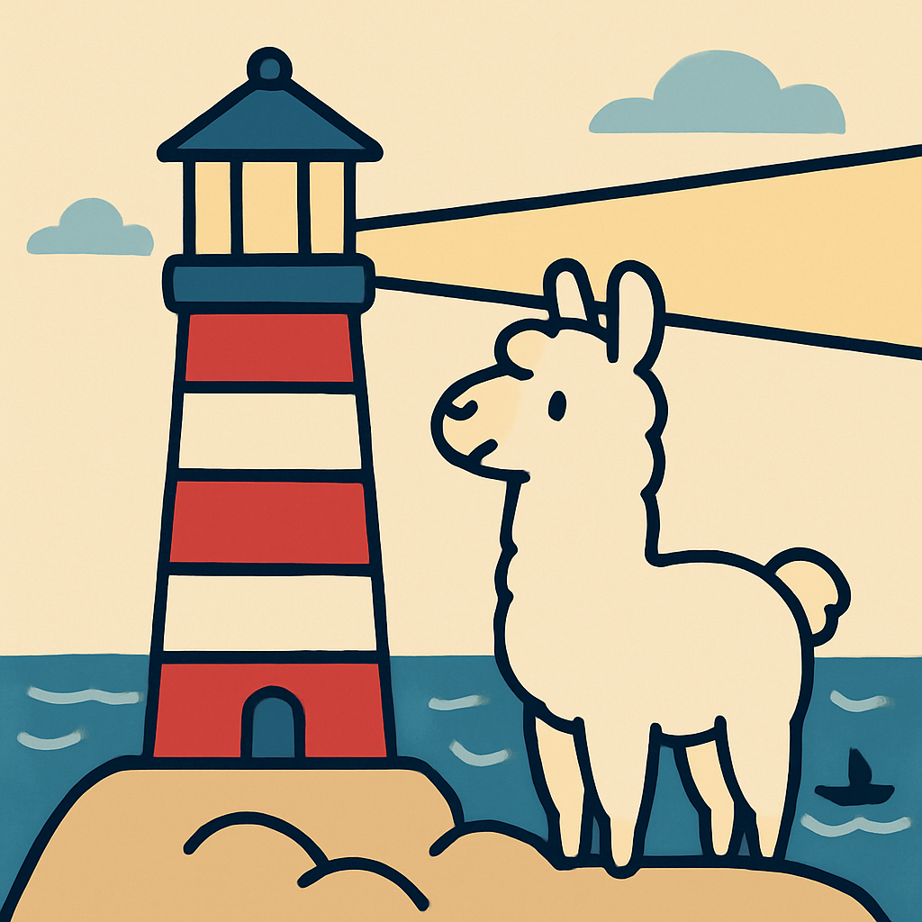 Lighthouse Llama Lookout paint by color