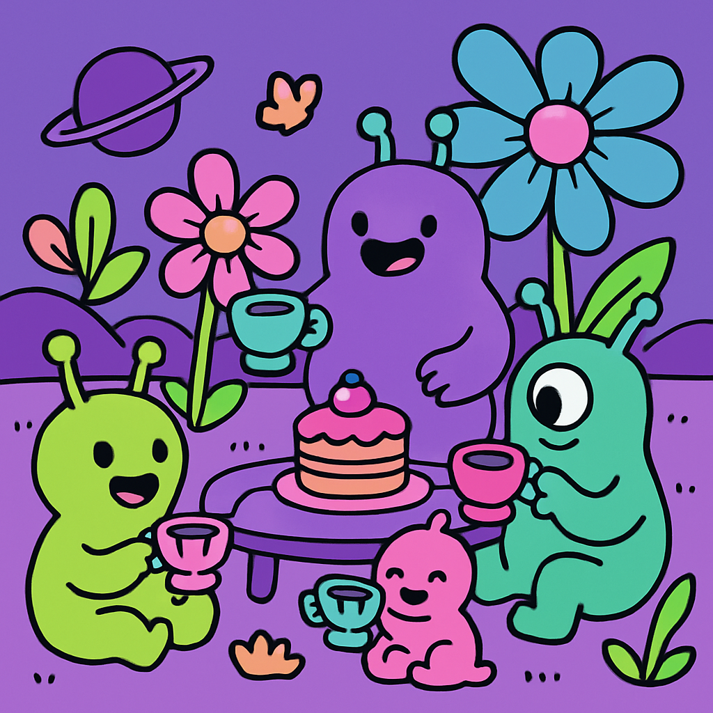 Alien Garden Party paint by number