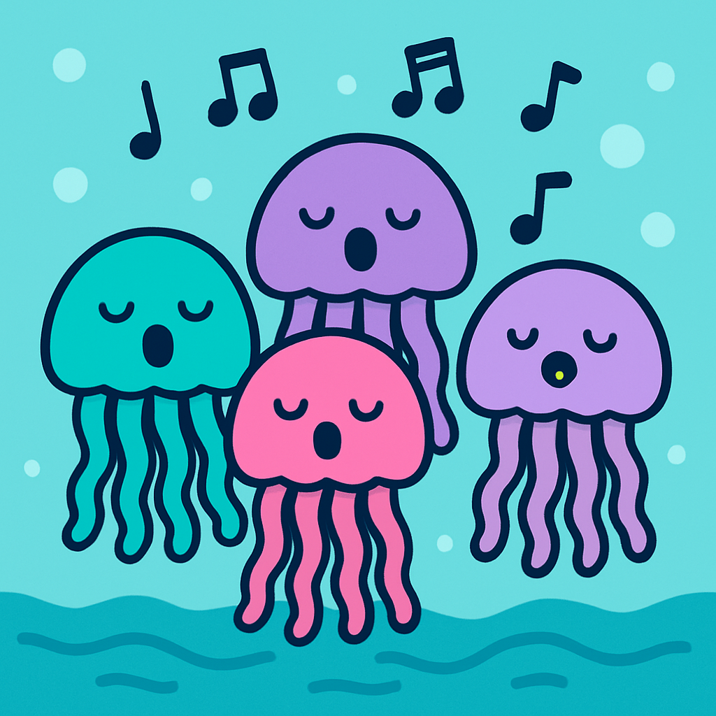 Underwater School Of Singing Jellyfish Number painting