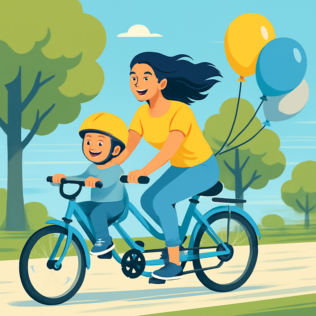 Bike Ride Tandem Joy DIY paint by numbers