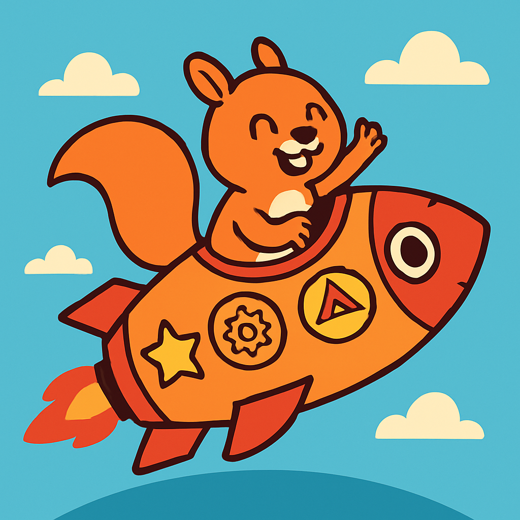 Rocket Ride With A Brave Squirrel paint by color