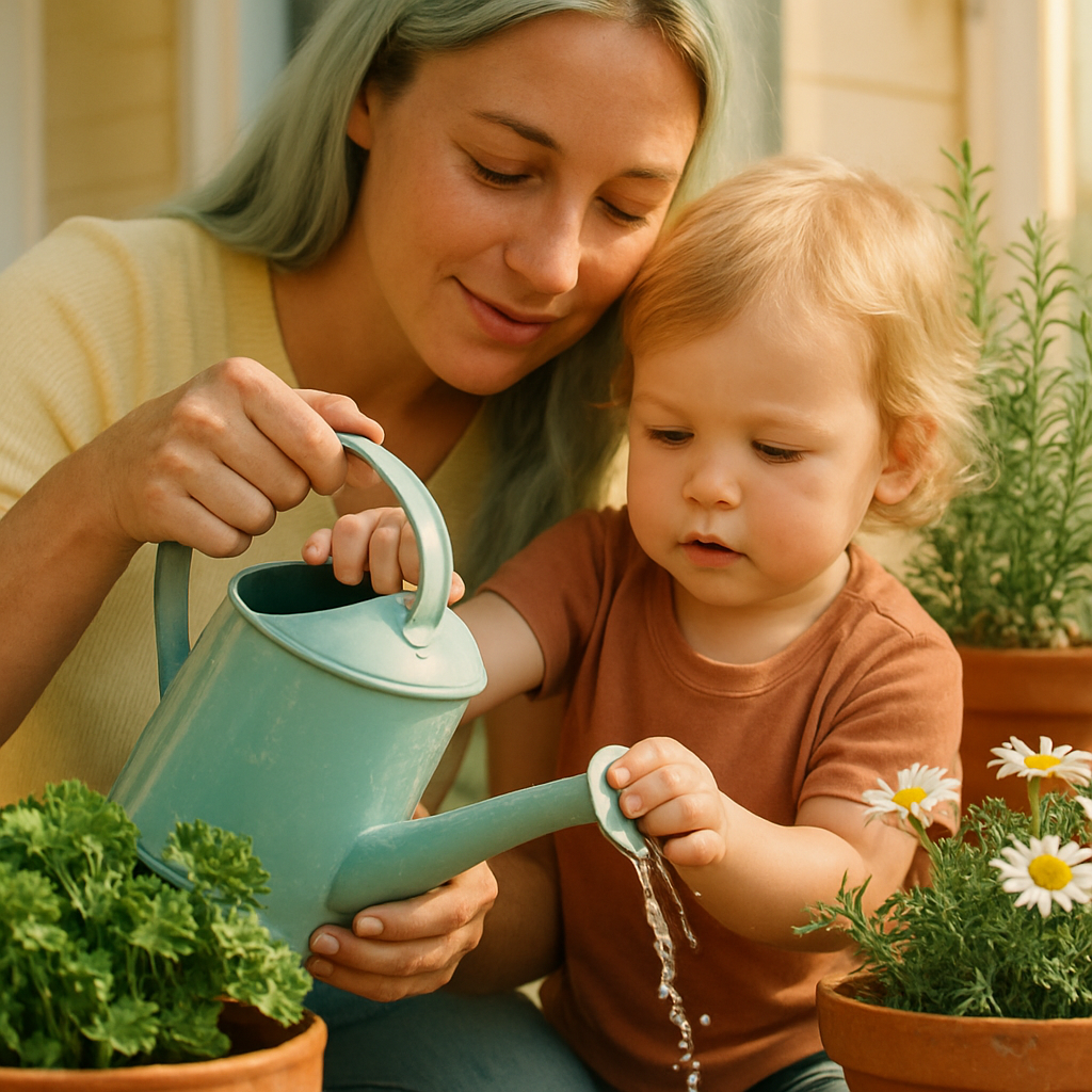 Morning Garden Watering Painting by numbers kit