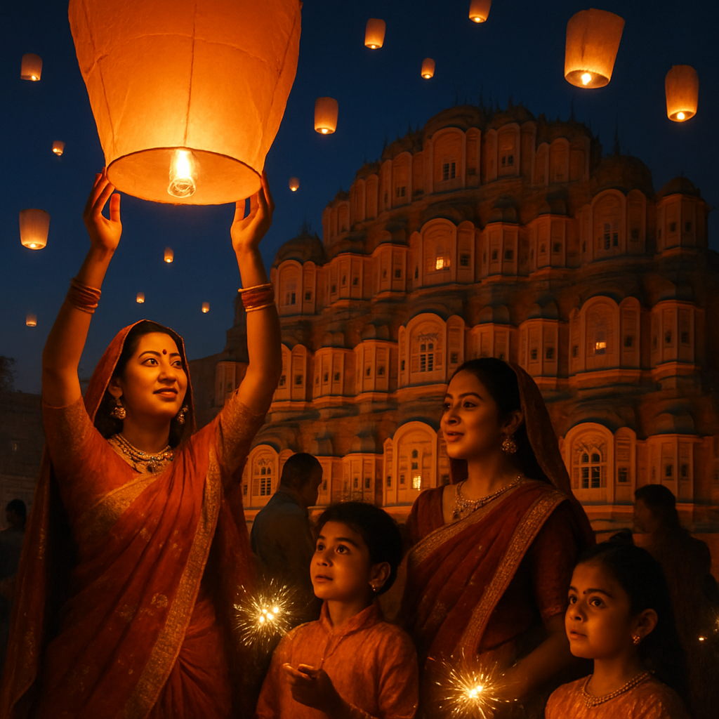 Diwali Lantern Festival In Jaipur paint by number