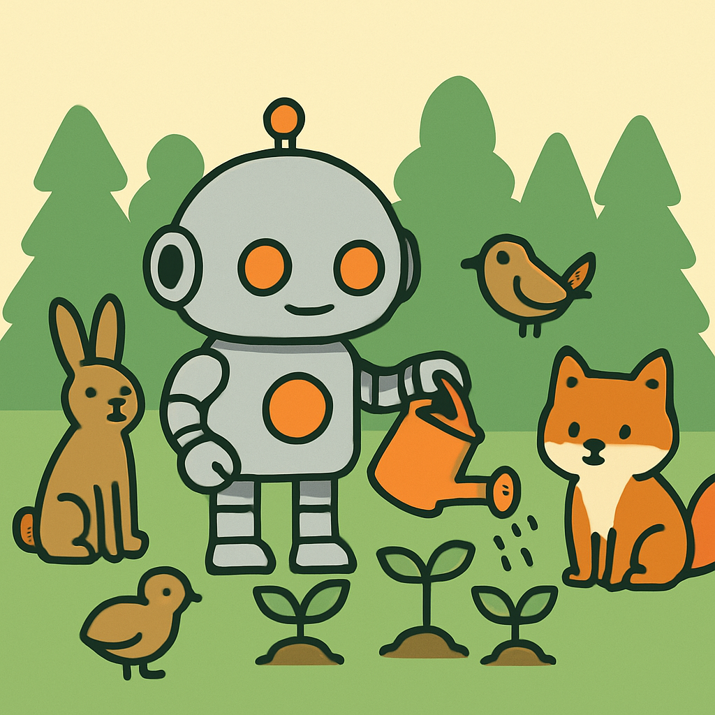 Friendly Forest Robot Helper Paint by numbers kits