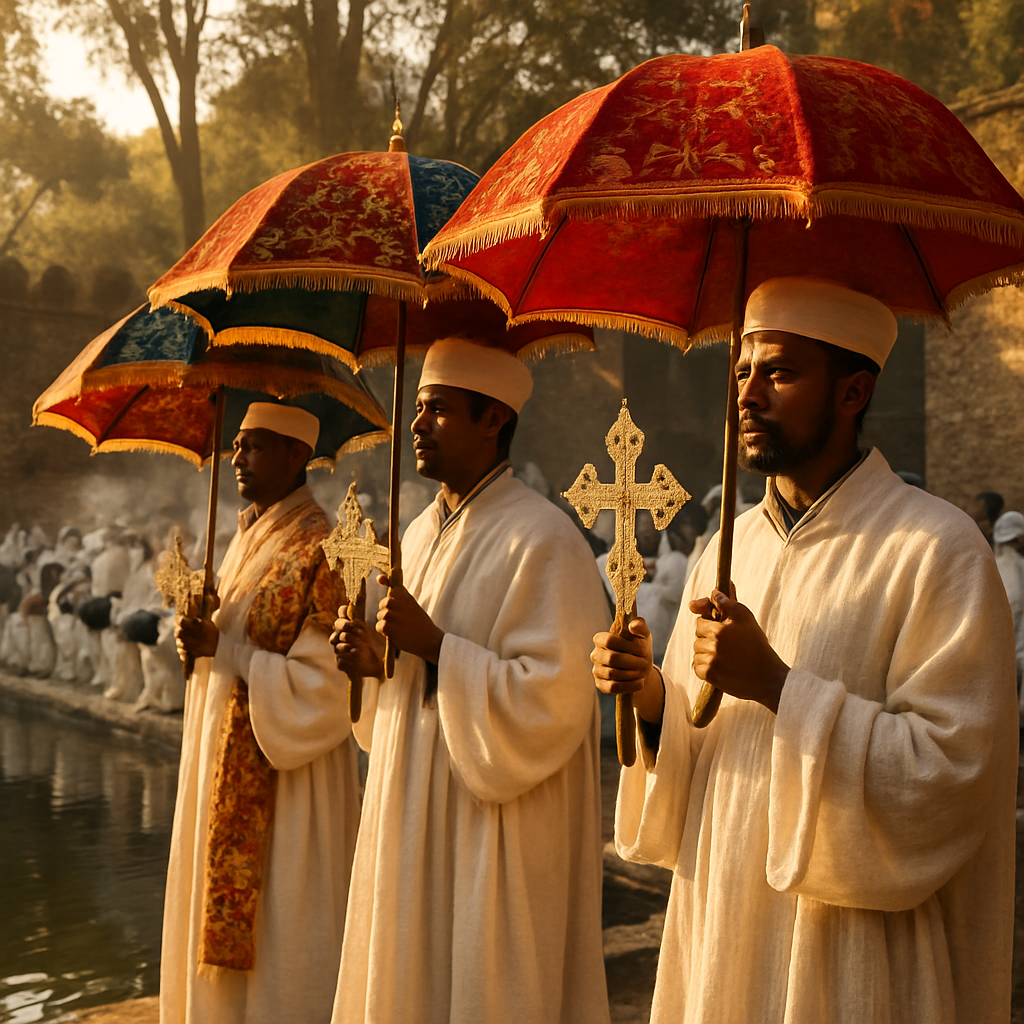 Timkat Blessing At Fasilides Bath paint by number