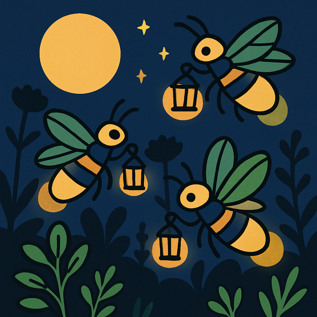Lunar Lantern Fireflies Paint by numbers art