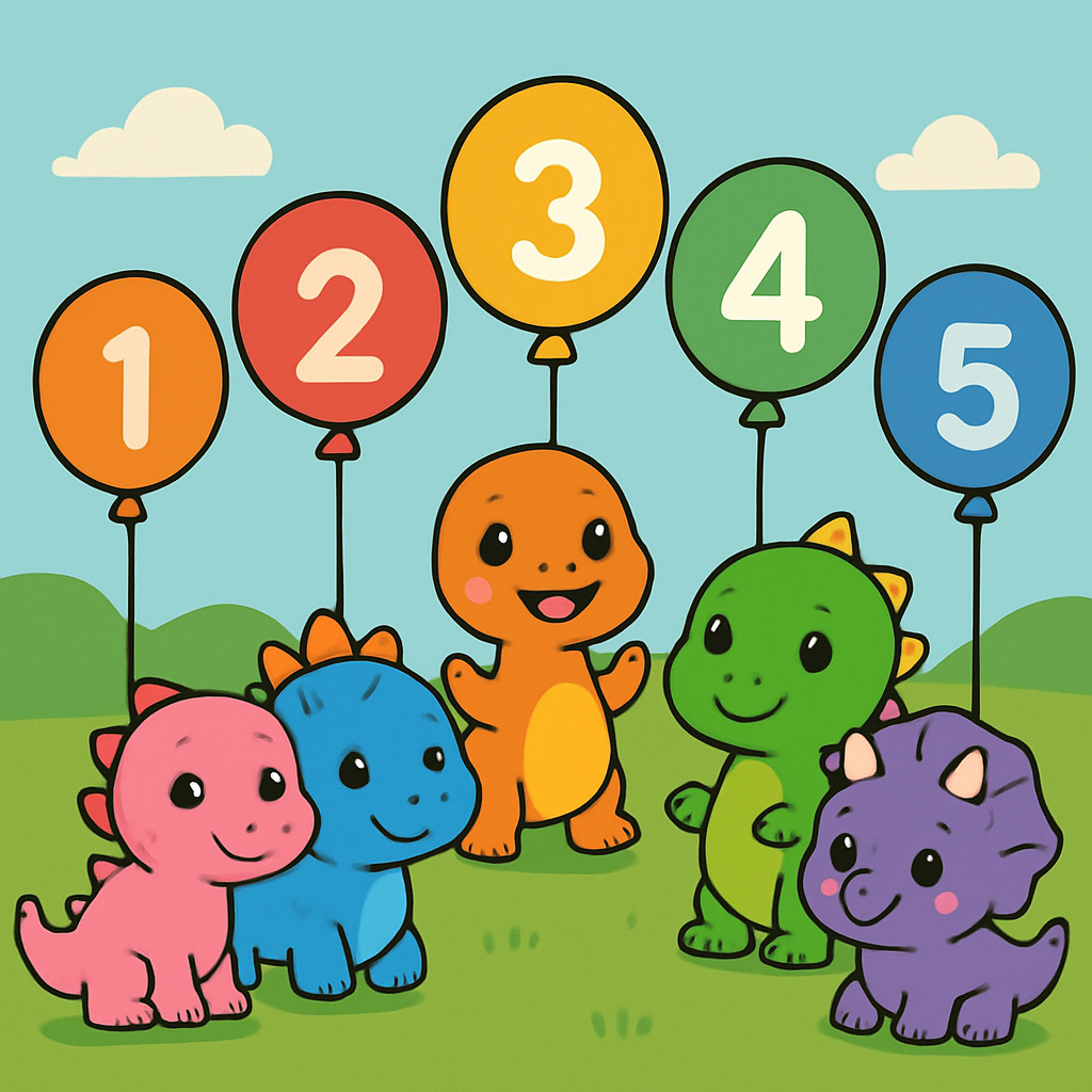 Dino Counting Club paint by number