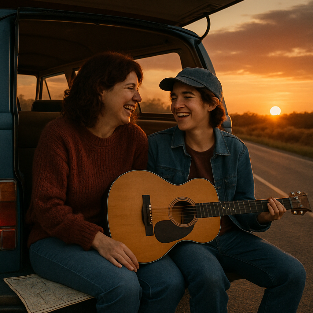 Mother And Teen Roadside Song paint by color