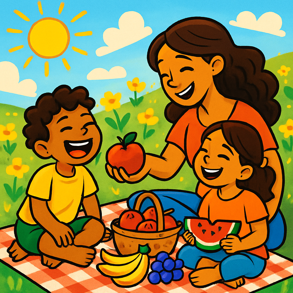 Picnic In The Sunlit Meadow paint by color