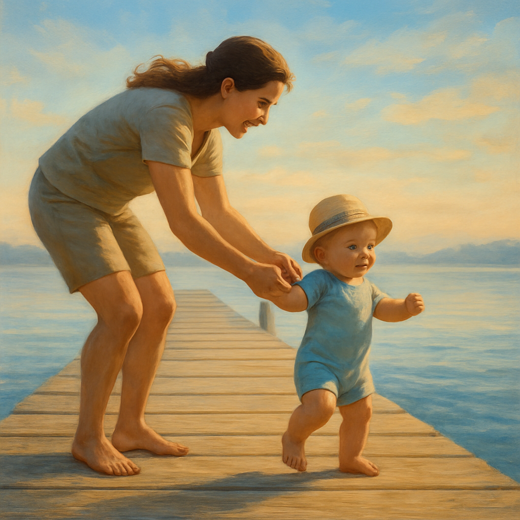 First Steps On The Pier Numbered painting kits