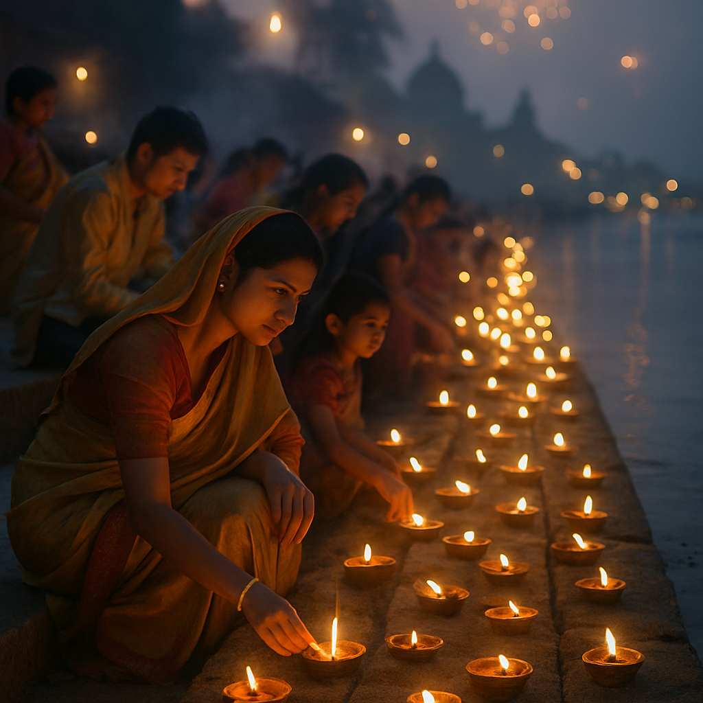 Diwali River Of Lights paint by number