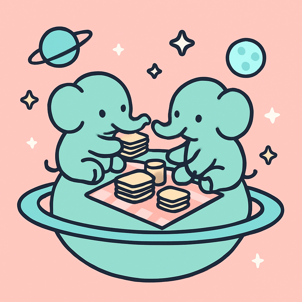 Planet Picnic Elephants painting number kit