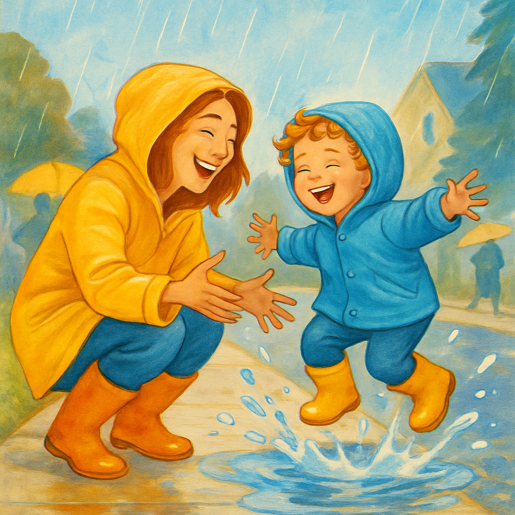 Raincoat Puddle Jump Painting by numbers kit