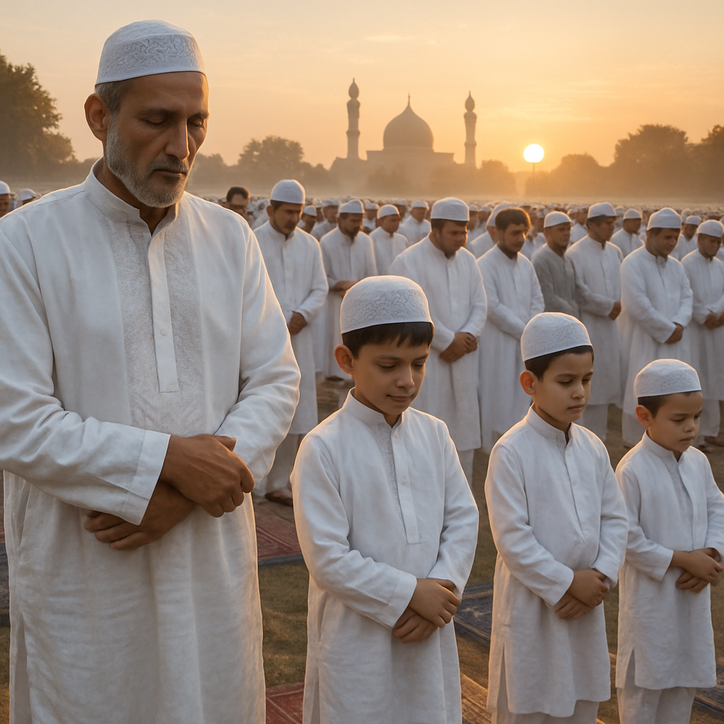 Eid Morning Prayer Field paint by color