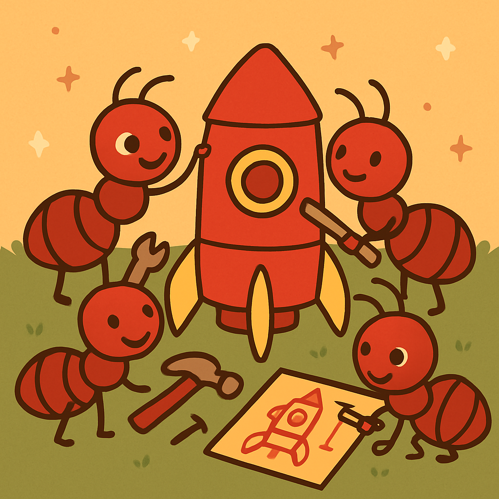 Astro Ants Building A Rocket Paint by numbers kits