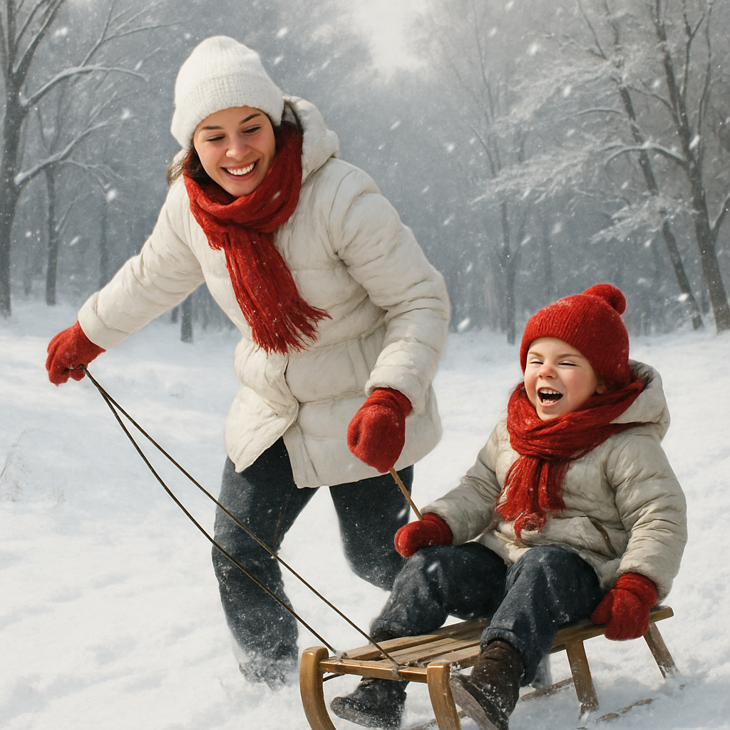 Snowy Sled Lift Painting by numbers kit