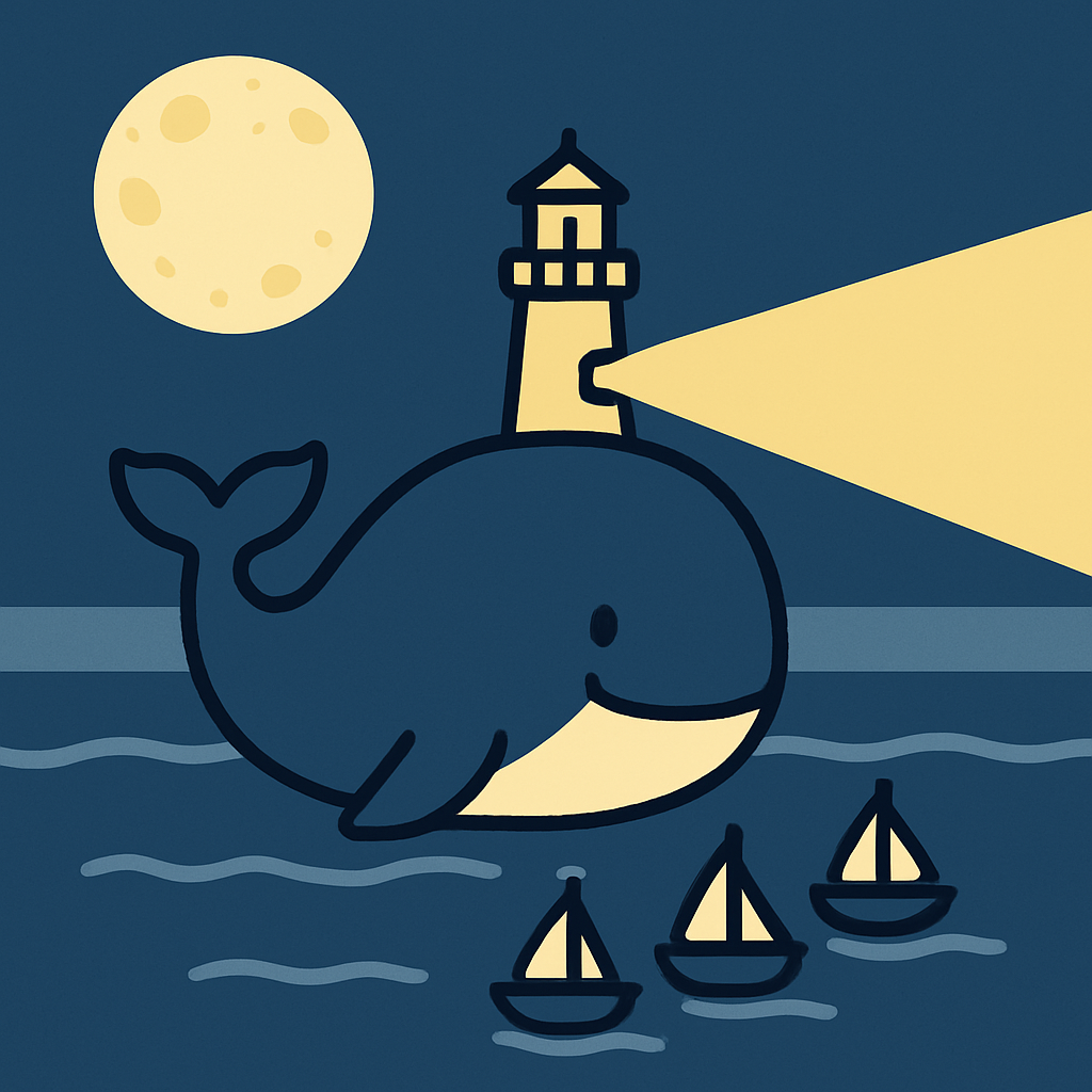 Lunar Lighthouse Whale Numbered painting kits