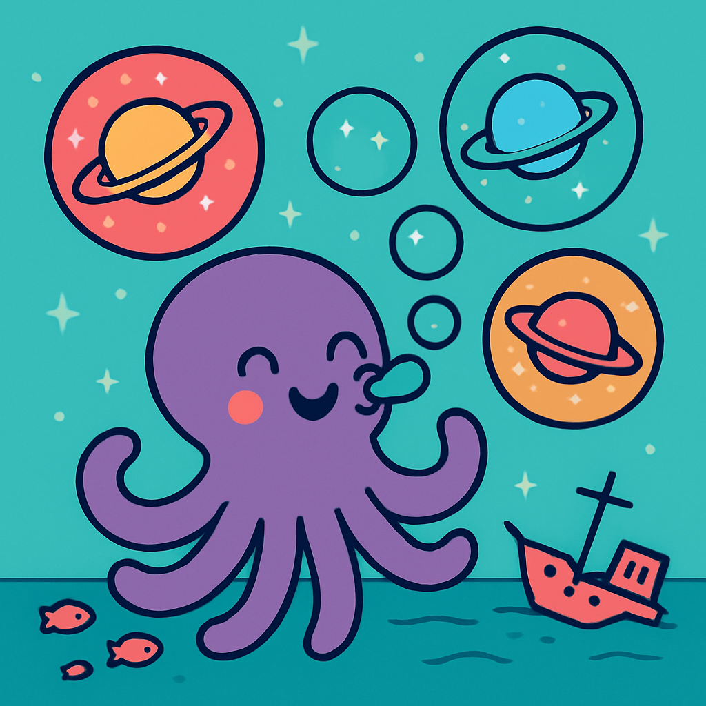 Bubble Galaxy Octopus paint by color