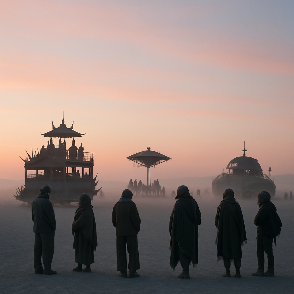 Burning Man Sunrise Playa paint by color