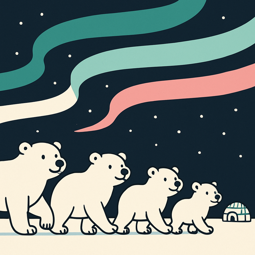 Aurora Polar Bear Parade Paint by numbers art
