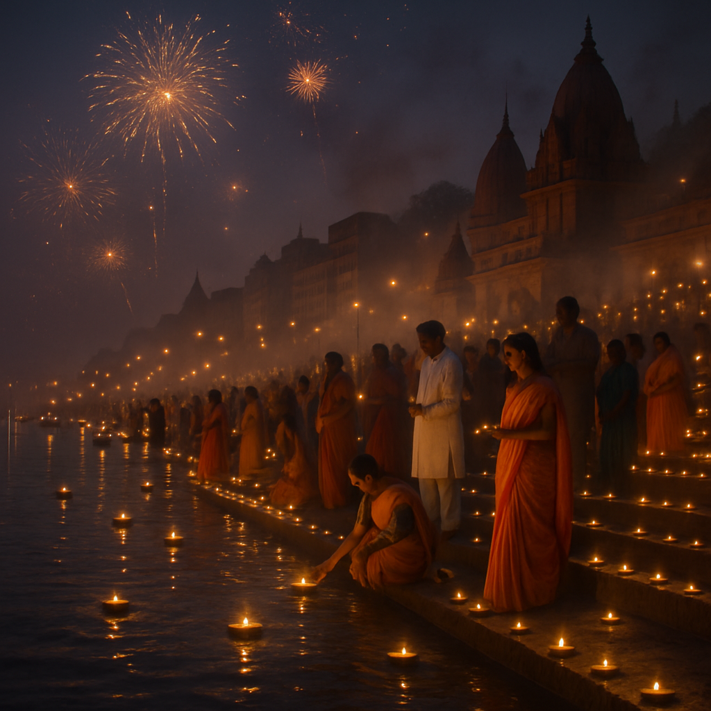 Diwali Night Festival In Varanasi Numbered painting kits