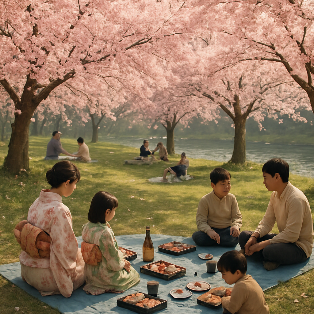 Cherry Blossom Festival Picnic In Japan DIY paint by numbers
