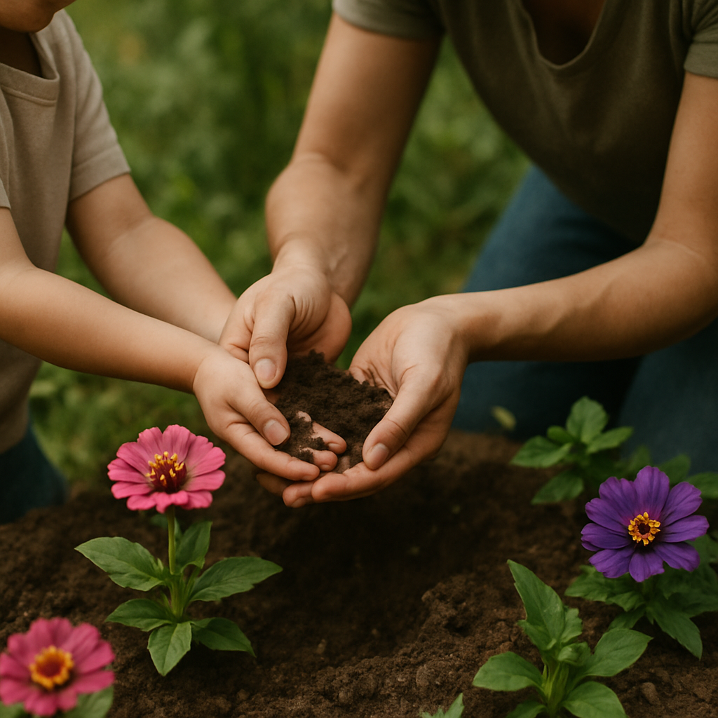 Gentle Hands Planting A Garden paint by number