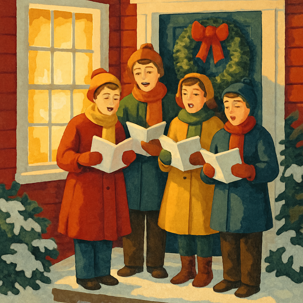Caroling At The Door DIY paint by numbers