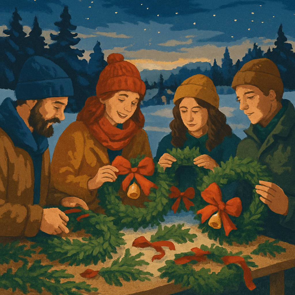 Wreathmakers At Dusk Number painting