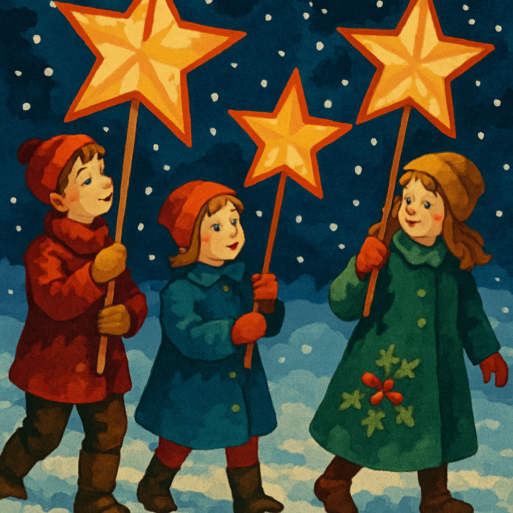 Starry Carol Lanterns paint by numbers