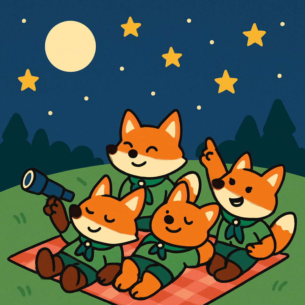 Stargazing Fox Scouts painting number kit