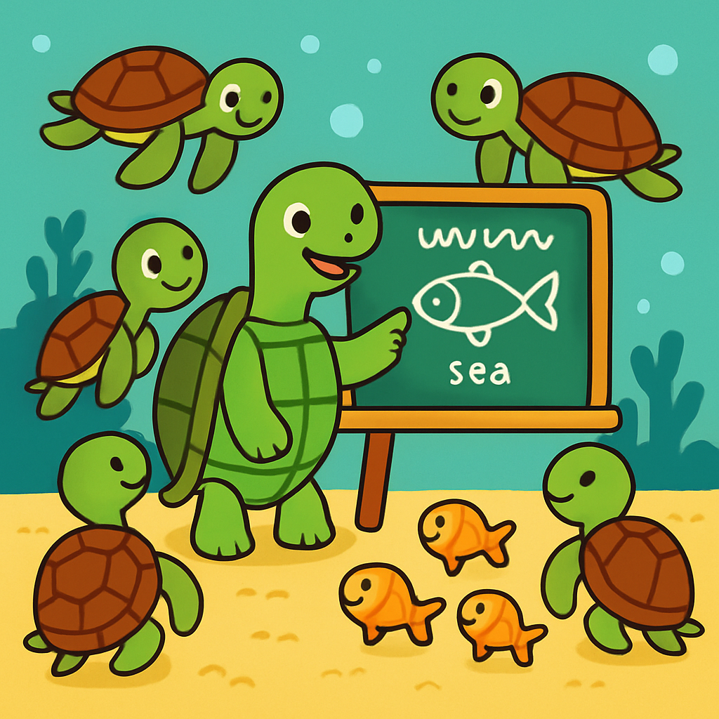 Underwater School Of Turtles paint by number