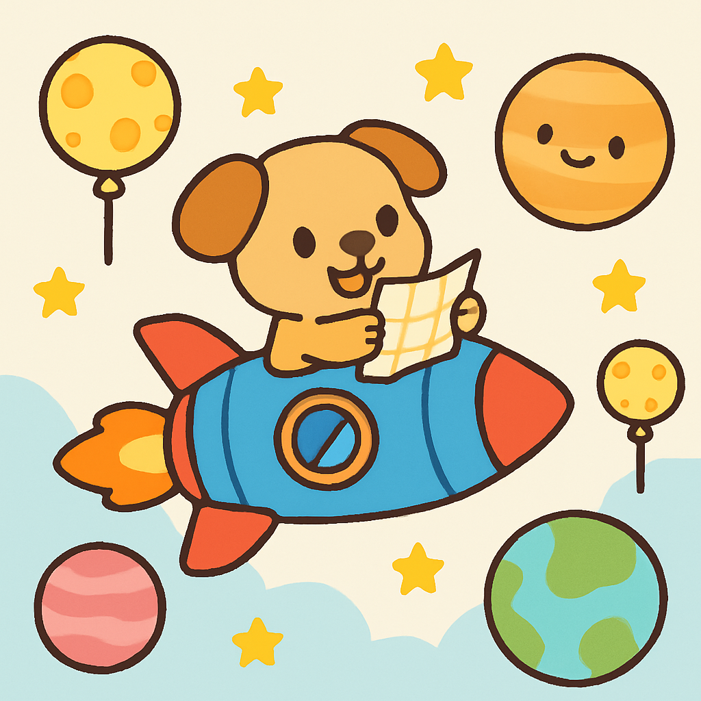 Rocket Puppy Adventure Number painting
