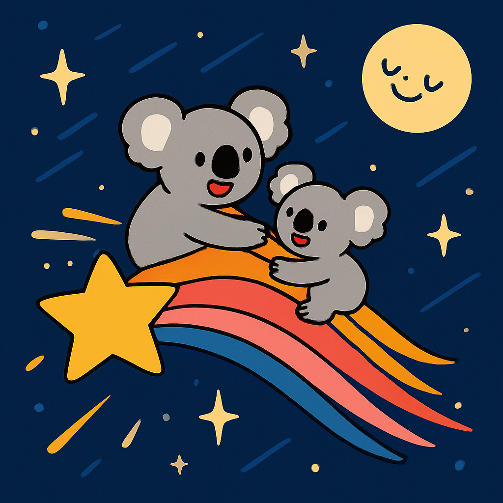 Comet Riding Koalas Painting by numbers kit