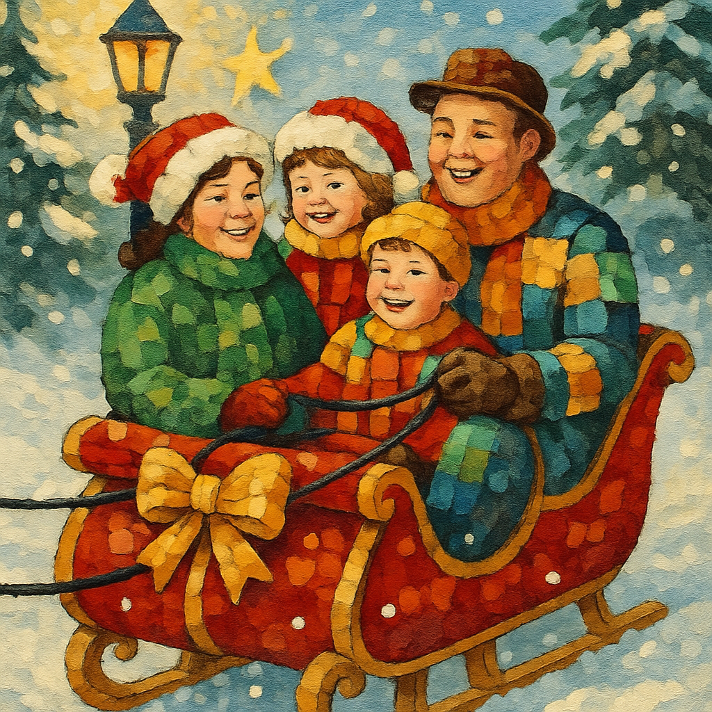 Ribboned Sleigh Ride paint by number