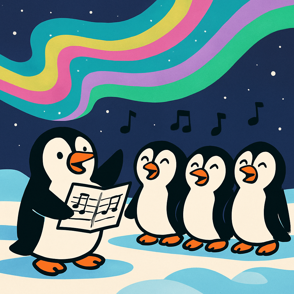 Aurora Penguin Choir Paint by numbers art
