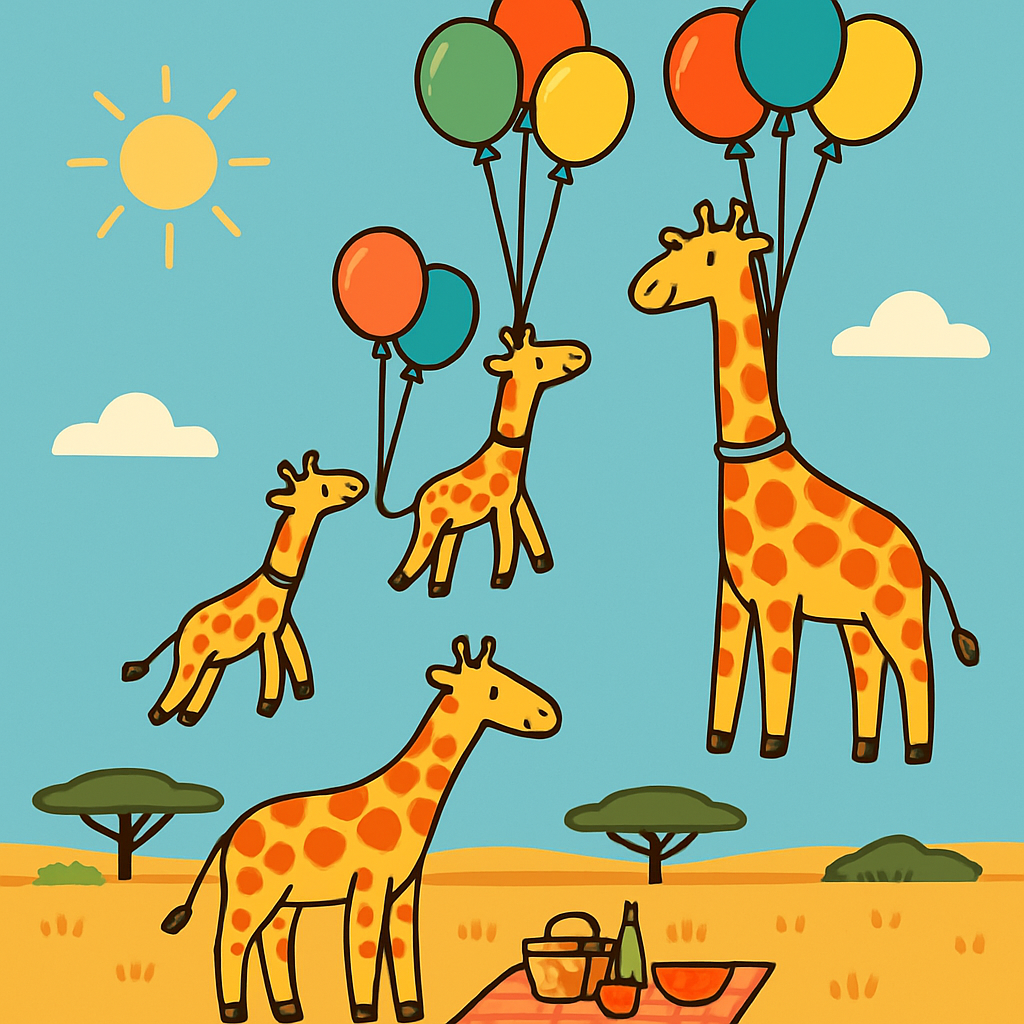 Bubble Balloon Giraffes DIY paint by numbers