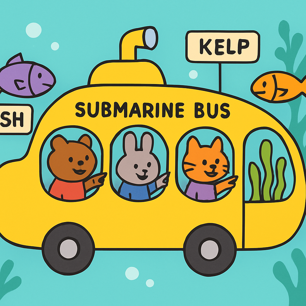 Submarine Schoolbus Paint by numbers kits