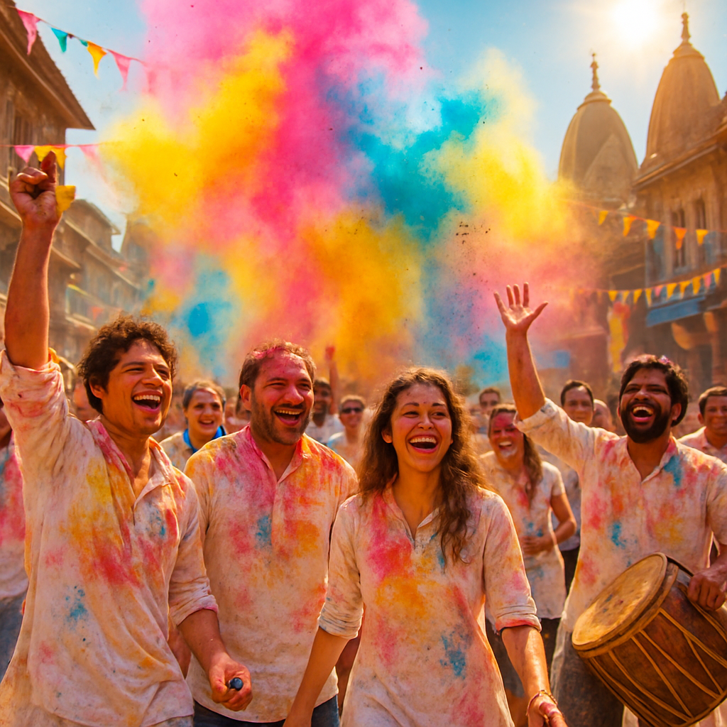 Holi Festival In Vrindavan paint by number