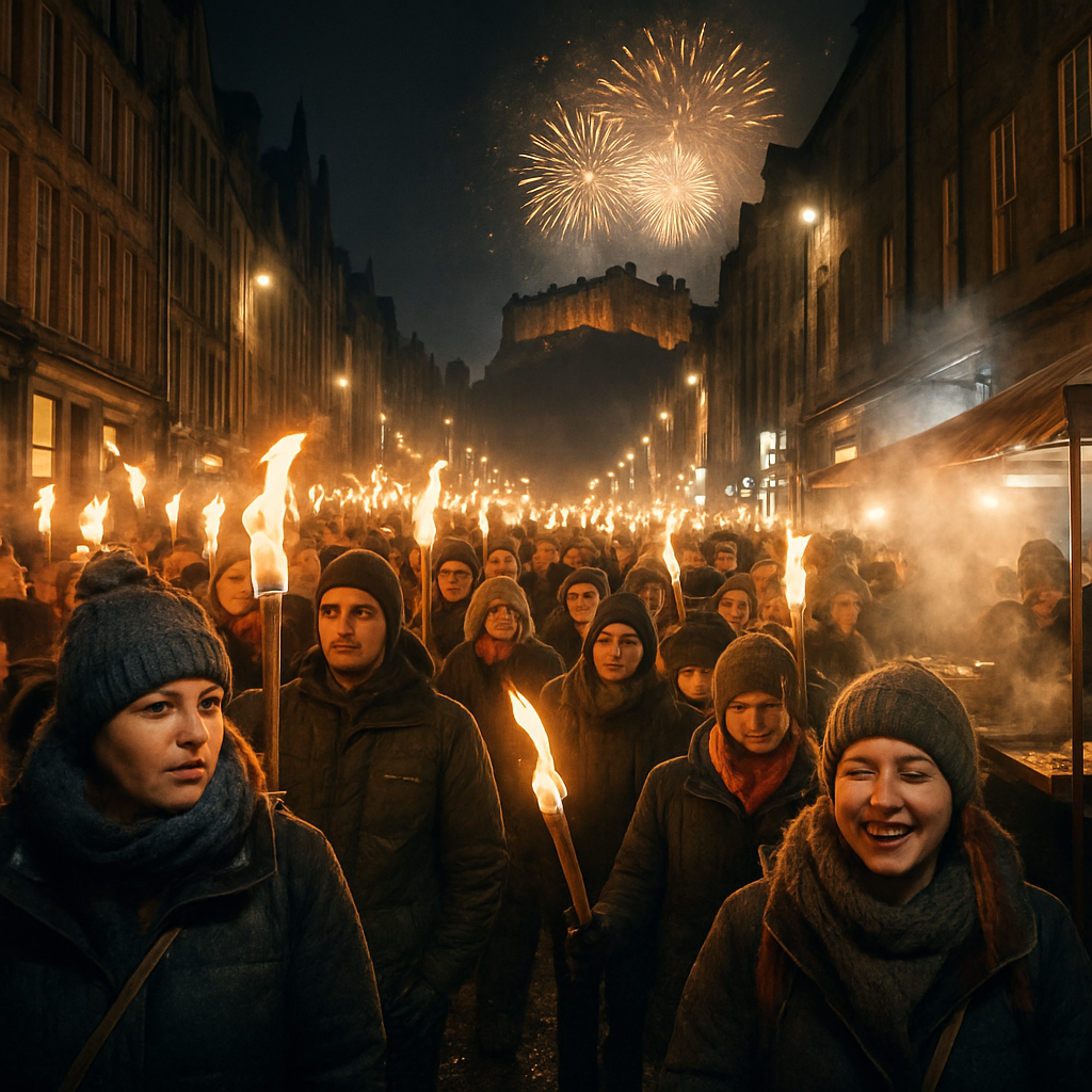 Edinburgh Hogmanay Street Celebration paint by numbers