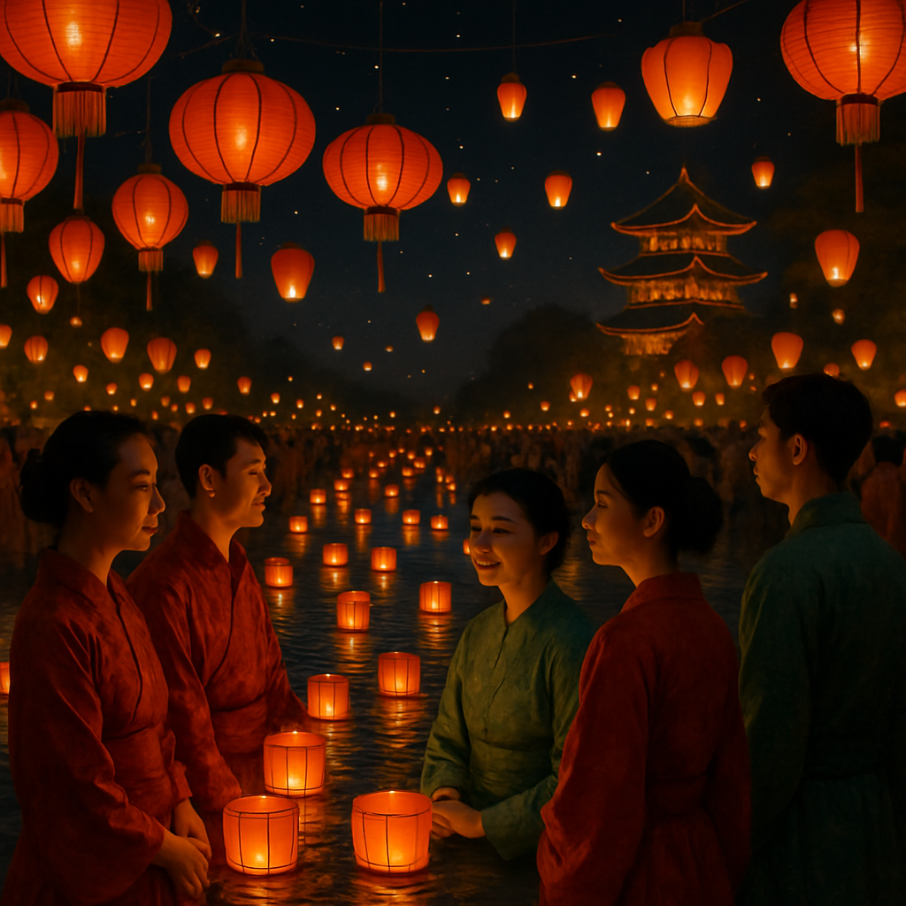 Chinese Lantern Festival Night Numbered painting kits