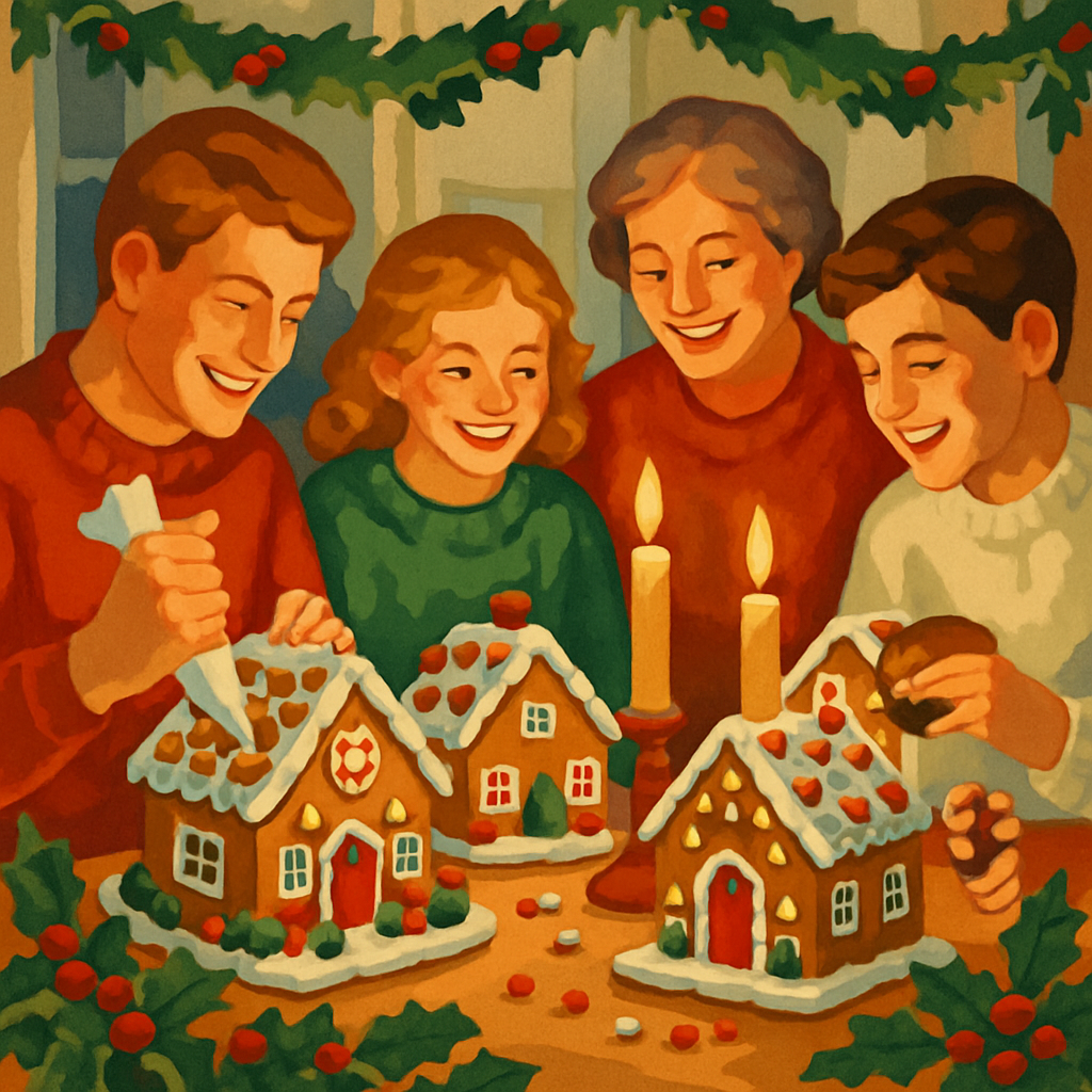 Gingerbread Gathering painting number kit