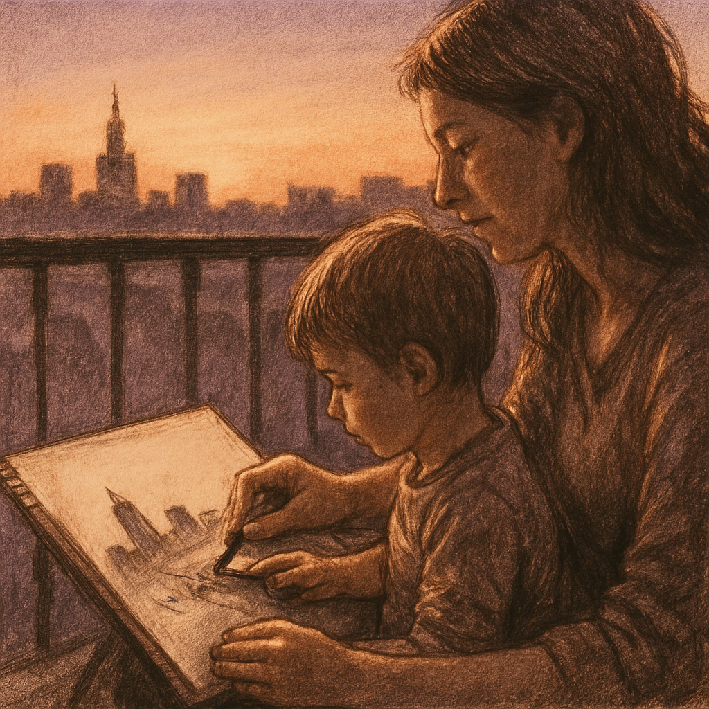 Quiet Sunset Sketching DIY paint by numbers