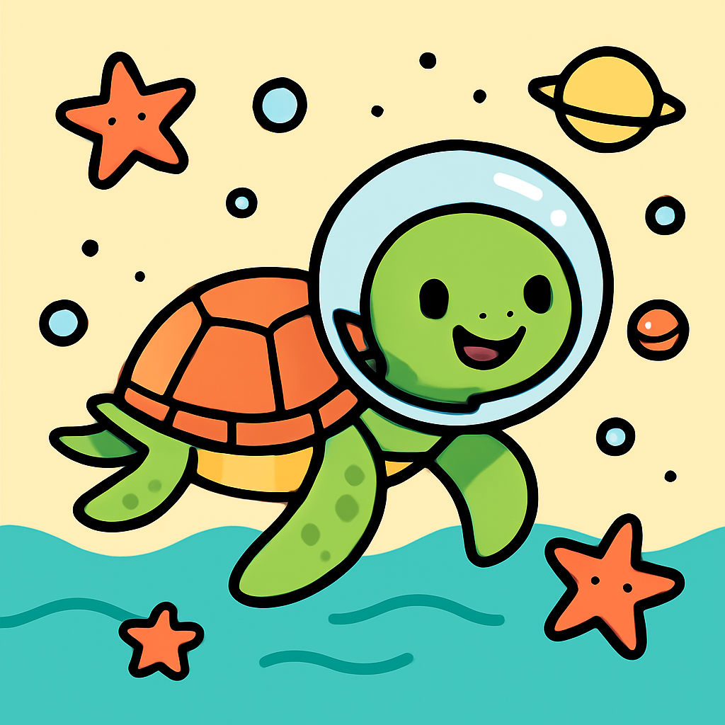 Star Turtle Explorer paint by color