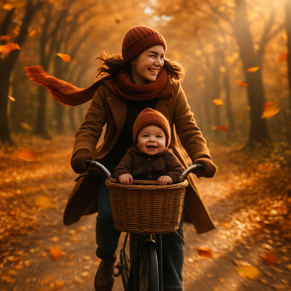 Bicycle Ride Through Autumn Lane Painting by numbers kit