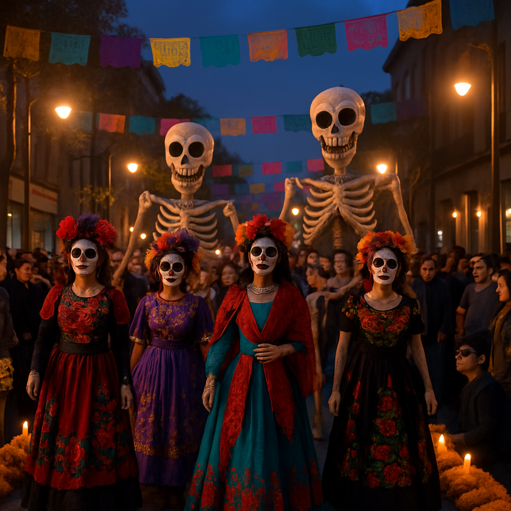 Dia De Los Muertos Parade Mexico City Numbered painting kits