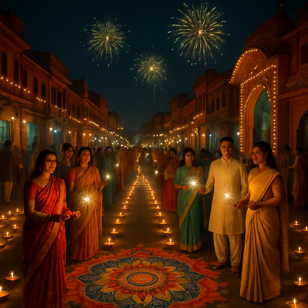 Diwali Evening In Jaipur painting number kit